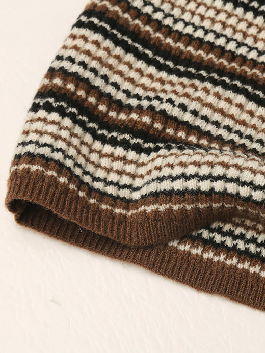 秋冬新款堆堆领条纹羊毛打底毛衣 软糯亲肤 多色条纹百搭显瘦长袖针织衫 商品图4