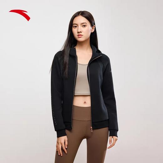 XY/安踏公主线外套女款秋季跑步训练连帽运动上衣针织开衫162437706N--3基础黑色 商品图0
