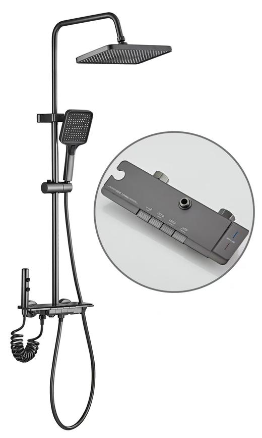 6080全铜阿古茹四档按键花洒-枪灰 商品图0