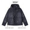 SDSA男士秋冬新款痞帅男装韩版磨白拼接松紧连帽夹克百搭时尚外套 商品缩略图1