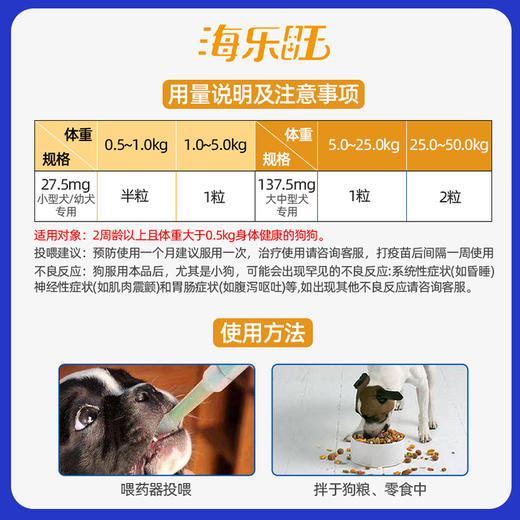 海乐旺狗狗宠物体内外驱虫药内驱宠狗体外打虫药小狗幼犬成犬泰迪 商品图3