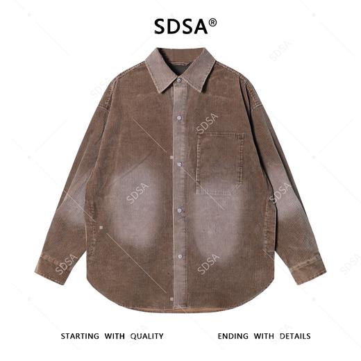 88208SDSA男士秋冬新款痞帅男装复古磨白纽扣翻领长袖衬衫百搭时尚衬衣 商品图1