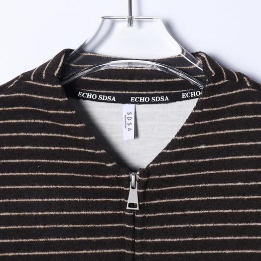 SDSA男士秋冬新款痞帅男装港风复古条纹半拉链卫衣百搭时尚上衣 商品图2