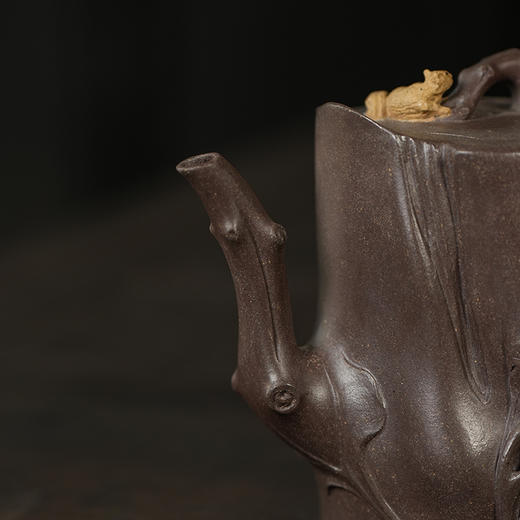 龙德堂陶艺 徐飞制《松鼠树桩》原矿青段 400cc 库存请咨询客服 商品图4