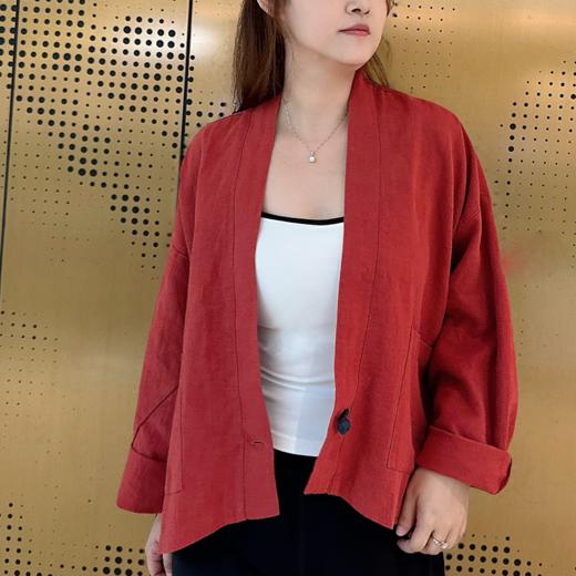 壁虎瑜伽【2510SY429】苎麻纱盘扣短开衫外套【5天发货】 商品图3
