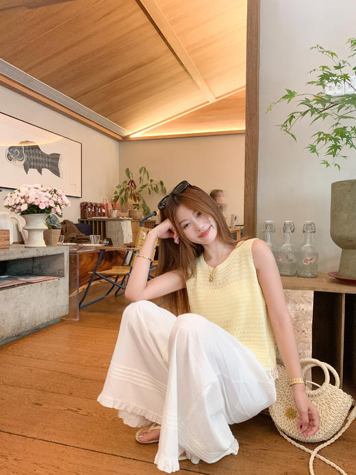 <曾小咸推荐>现货秒杀！微信超特价！黄色镂空流苏背心 日常119.99 立减70 秒杀49.99！ 商品图6