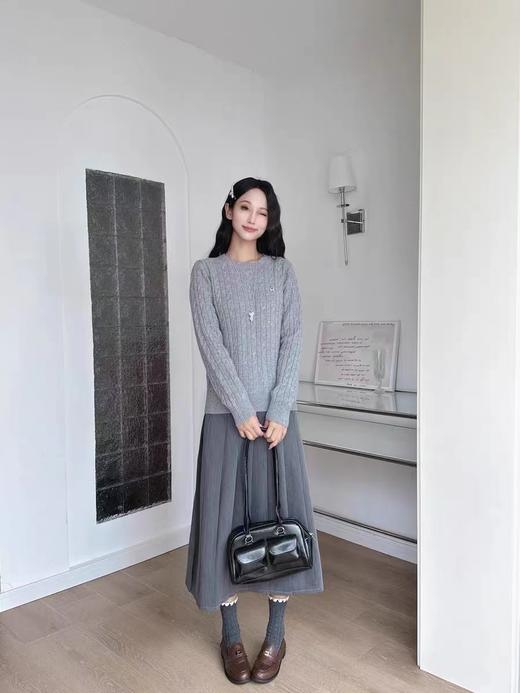 D100421松弛感绞花针织衫女秋季休闲套头羊毛衫潮 商品图9