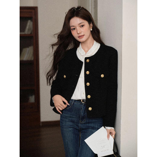 鹿向南「玉兰清茶」法式米白色新中式衬衫女秋新款设计感长袖上衣L58513 商品图2