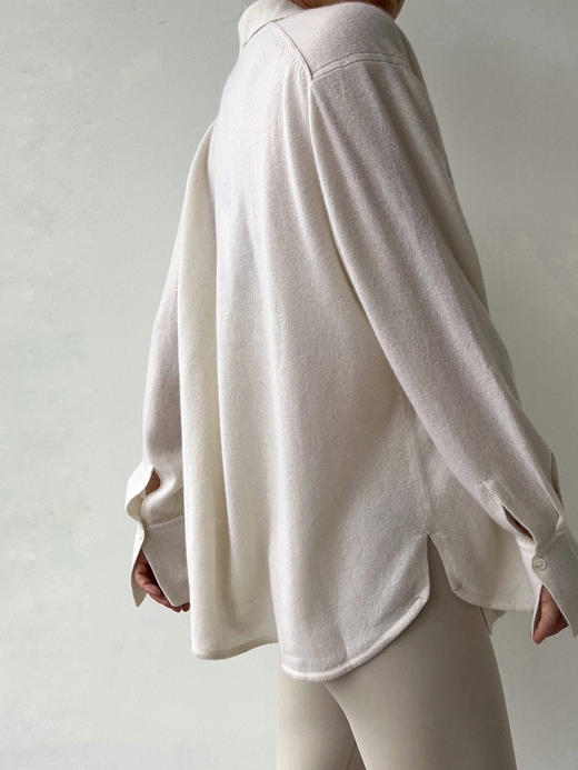 Puree｜#1968 Long Shirt 羊绒长衬衫 [  白 / 驼 / 灰  ] 商品图8