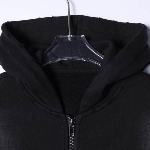 25080SDSA秋冬新款痞帅男装美式扎实扎染印花磨破拉链连帽卫衣开衫百搭 商品图2