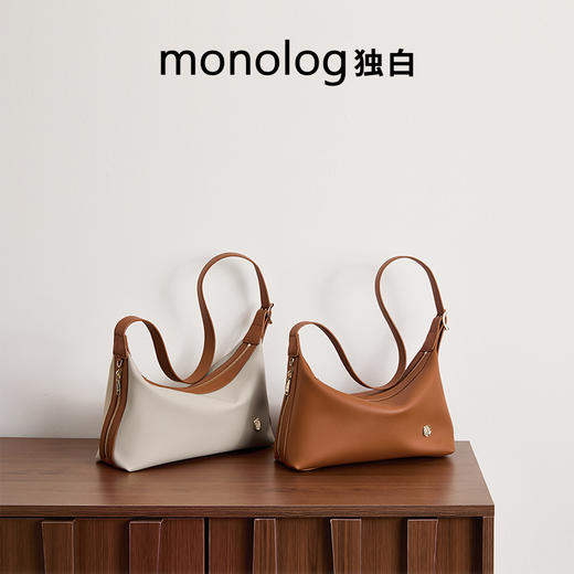 独白X卡拉羊 超轻随性通勤百搭时尚单肩包Hobo包D4061 商品图4