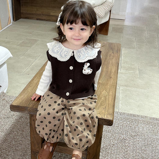 【韩系甜美三件套！打造时尚萌宝】婴儿衣服毛衣秋装女宝宝套装一岁春秋季婴幼儿新款韩版秋款三件套。hb 商品图0