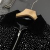 D100409坠银星夜满天星灯芯绒棒球服拉链夹克外套 商品缩略图3
