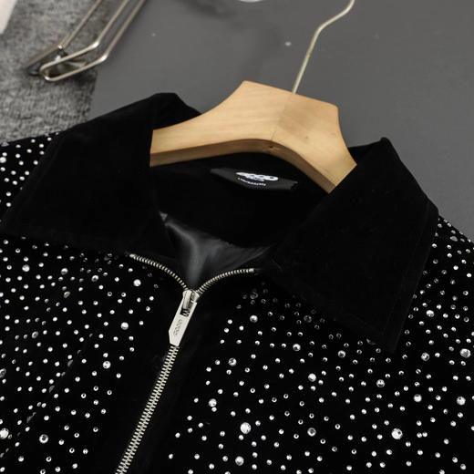 D100409坠银星夜满天星灯芯绒棒球服拉链夹克外套 商品图3