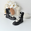 经典鲨2025年冬季专柜新款牛皮革黑色短靴显瘦潮流拳击鞋女KW16-558111 商品缩略图2