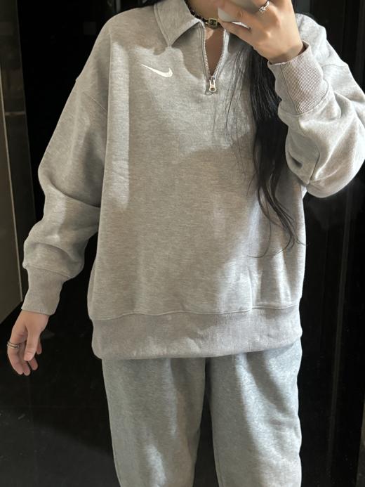 耐家翻领加绒长袖卫衣 男女同款  杏 黑 灰色（FZ3208） 商品图4