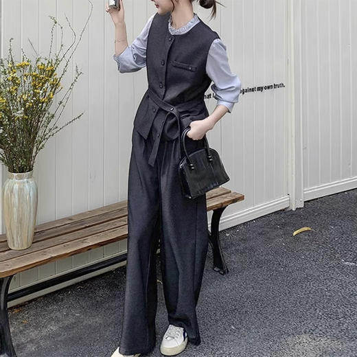 裁缝学苑AH75无袖马甲阔腿裤子套装纸样女装通勤两件套装样板图纸 商品图1