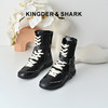 经典鲨2025年冬季专柜新款牛皮革黑色短靴显瘦潮流拳击鞋女KW16-558111 商品缩略图0