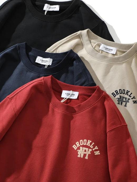 D100404阿美咔叽无感印花抓绒保暖圆领卫衣 商品图1