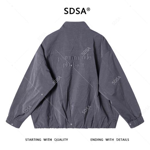 12553SDSA男士秋冬新款痞帅男装纯色重工刺绣字母拉链立领夹克高街百搭 商品图5