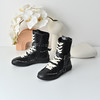 经典鲨2025年冬季专柜新款牛皮革黑色短靴显瘦潮流拳击鞋女KW16-558111 商品缩略图1