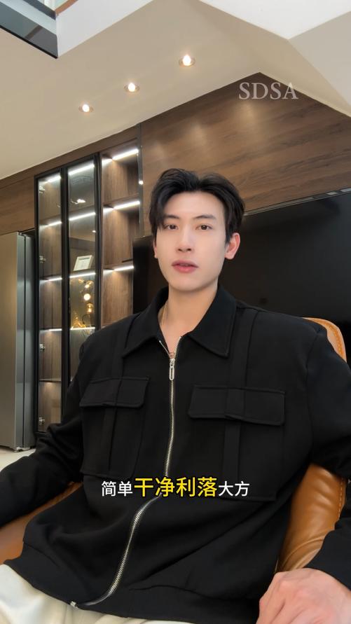 G603SDSA男士秋冬新款痞帅男装百搭贴袋拉链夹克宽松简约时尚外套上衣 商品图0