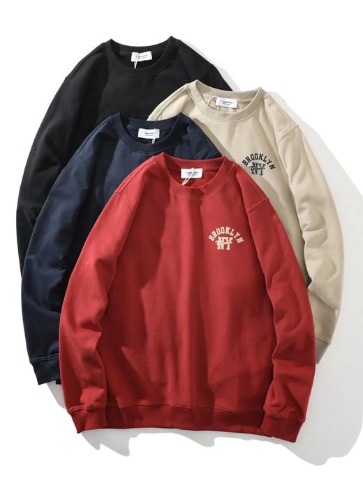 D100404阿美咔叽无感印花抓绒保暖圆领卫衣 商品图0