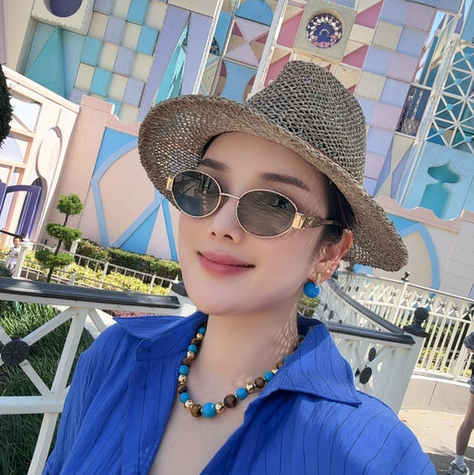 GAONAS碧金缠云 时尚度假风贵气12mm金色珠项链11616XGO 商品图4