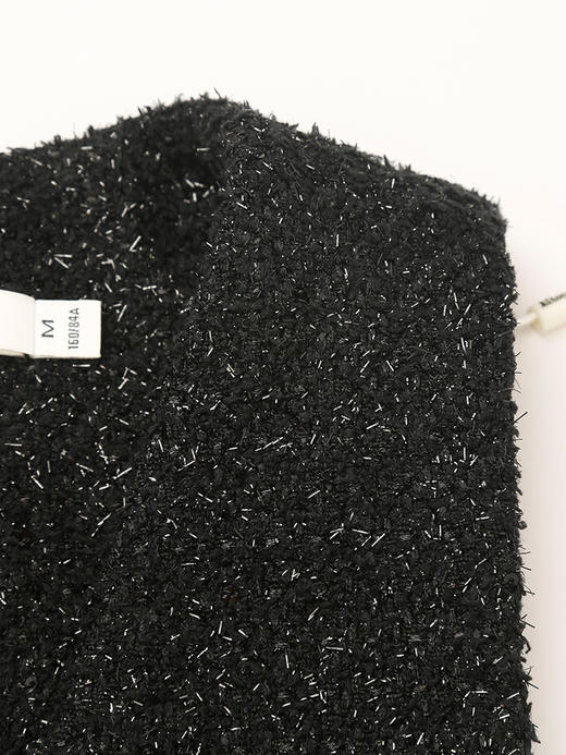 黑色亮片无袖连衣裙女 小香风 V 领系带 A 字裙 秋冬内搭外穿时尚短裙 商品图2