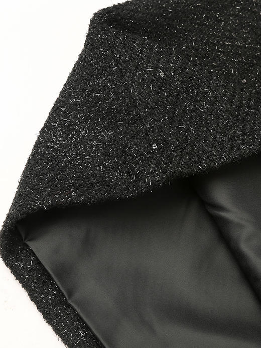 黑色亮片无袖连衣裙女 小香风 V 领系带 A 字裙 秋冬内搭外穿时尚短裙 商品图4