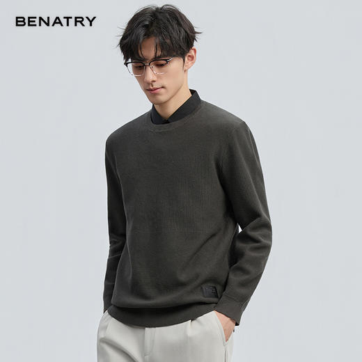 贝纳川2025新品假两件衬衣领毛衣ECT416004 商品图1