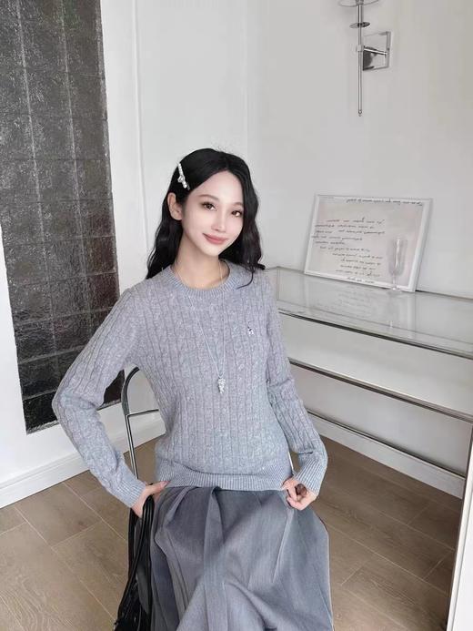 D100421松弛感绞花针织衫女秋季休闲套头羊毛衫潮 商品图11