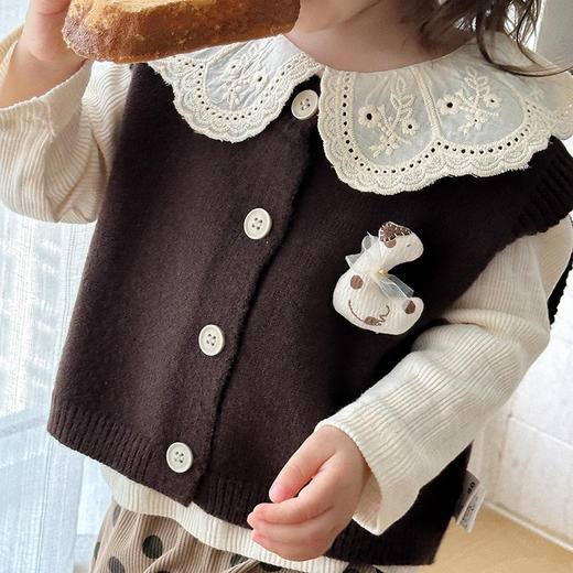 【韩系甜美三件套！打造时尚萌宝】婴儿衣服毛衣秋装女宝宝套装一岁春秋季婴幼儿新款韩版秋款三件套。hb 商品图2