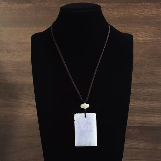 【天然正品】A货翡翠天然精品细腻糯种福寿紫罗兰平安无事牌翡翠吊坠项链中性160925NJS35现售价：6880 商品图6