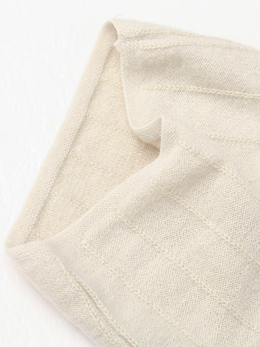 米色高领针织衫女 竖纹肌理感 秋冬内搭保暖修身长袖打底毛衣 商品图3