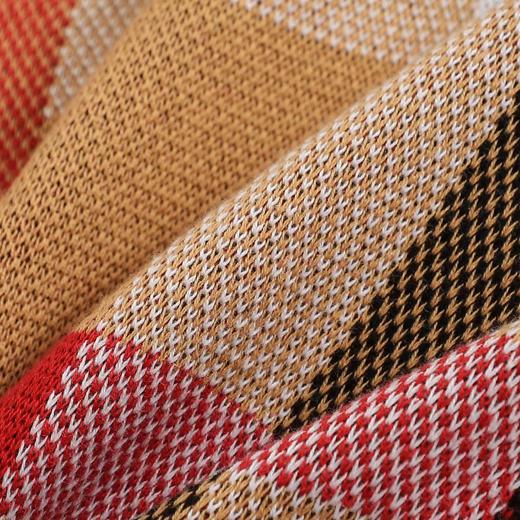 D100411高克重格纹双层提花圆领针织毛衣 商品图7
