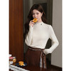 鹿向南「轨事往日」米白色半高领长袖t恤女早秋新款修身内搭上衣 商品缩略图4