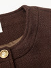 复古棕色小香风短款外套女 圆领金属扣口袋设计 秋季气质百搭上衣 商品缩略图2