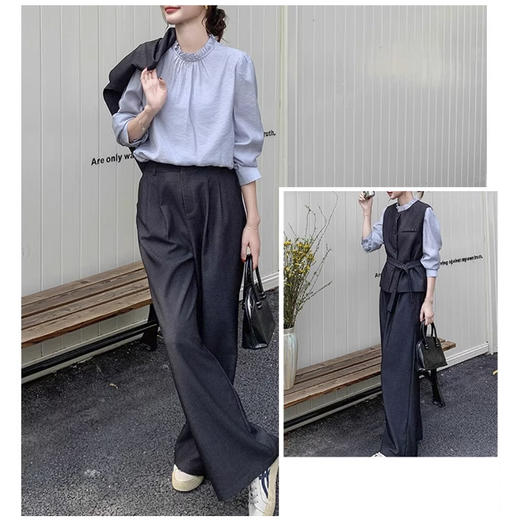 裁缝学苑AH75无袖马甲阔腿裤子套装纸样女装通勤两件套装样板图纸 商品图3