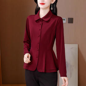 XMZ1068时尚收腰雪纺衬衫女士长袖秋装新款洋气质衬衣小个子修身短款上衣