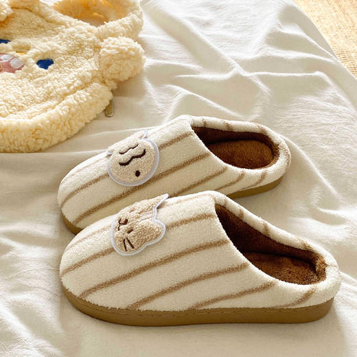 【GZ】无忧购49元2件小猫鱼头休闲萌萌卡通刺绣毛茸茸轻便平底棉拖鞋（截单后7天发货) 商品图6