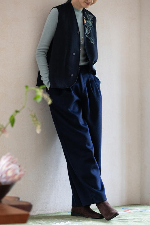 牧衣游原创 重磅进口澳毛毛呢裤子女保暖舒适纯羊毛休闲裤 知芯愈 商品图5