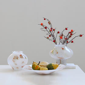 中古玻璃法式高级感花瓶摆件创意水养客厅电视柜玄关插花装饰品