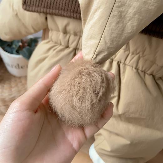 【萌趣加绒连体衣！守护宝宝冬日探索】婴儿外出服洋气冬装保暖棉衣夹棉爬爬服棉服冬季女宝宝加绒连体衣。hb 商品图2