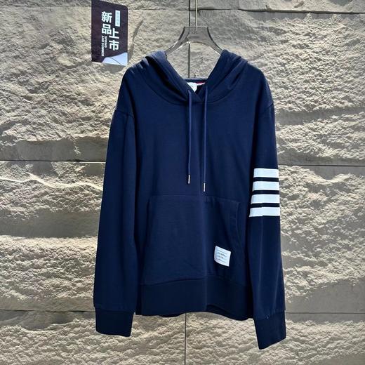 D100424秋冬款手臂四条杠针织毛圈连帽卫衣男女同款 商品图3