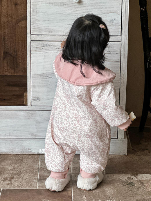 【甜美碎花加绒爬服！萌趣印花冬日田园风尚】儿童连体衣女童秋冬款长袖碎花爬服冬季加绒加厚小宝宝卡通外出服。hb 商品图4