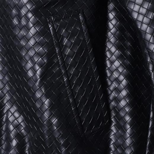 T25326SDSA男士秋冬新款痞帅男装复古皮衣格子拉链立领夹克百搭时尚外套 商品图3