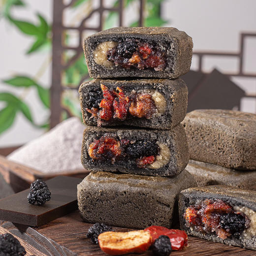 【软糯不粘牙！营养丰富】清甜不腻，馅料满满，无蔗糖黑米阿胶桑葚糕整颗大枣真材实料营养早餐代餐糕点。rc 商品图3