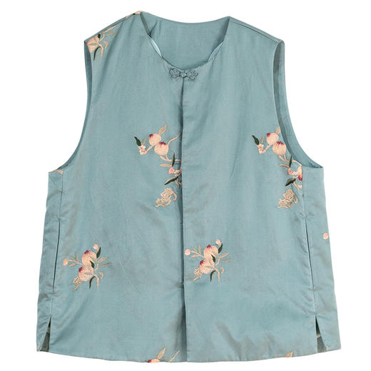 牧衣游原创 匹绣丝绵缎马夹新款蓬松东方古朴百搭保暖外套 竹语 商品图4