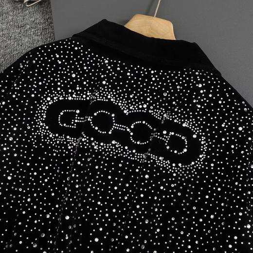 D100409坠银星夜满天星灯芯绒棒球服拉链夹克外套 商品图9